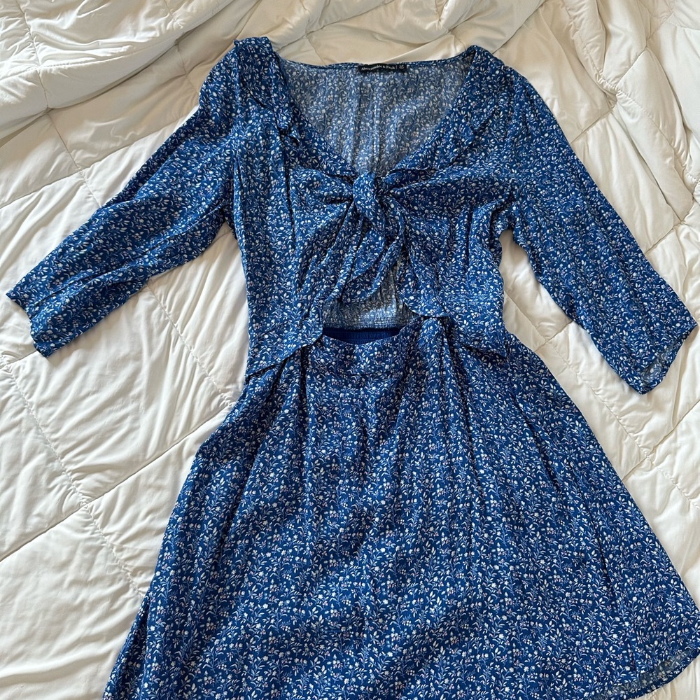 Abercrombie & Fitch Blue Floral Midi Dress